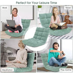 Sedia da pavimento regolabile in 14 posizioni con seduta imbottita, poltrona pieghevole "Lazy Sofa"
