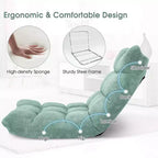 Sedia da pavimento regolabile in 14 posizioni con seduta imbottita, poltrona pieghevole "Lazy Sofa"