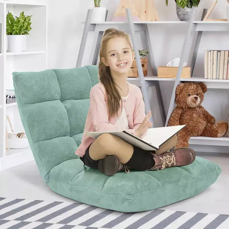 Sedia da pavimento regolabile in 14 posizioni con seduta imbottita, poltrona pieghevole "Lazy Sofa"