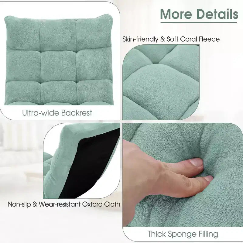Sedia da pavimento regolabile in 14 posizioni con seduta imbottita, poltrona pieghevole "Lazy Sofa"