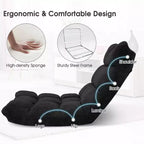 Sedia da pavimento regolabile in 14 posizioni con seduta imbottita, poltrona pieghevole "Lazy Sofa"