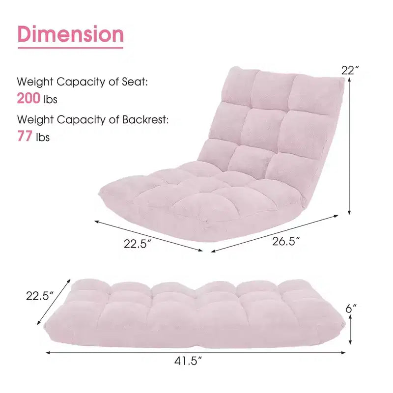 Sedia da pavimento regolabile in 14 posizioni con seduta imbottita, poltrona pieghevole "Lazy Sofa"
