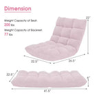 Sedia da pavimento regolabile in 14 posizioni con seduta imbottita, poltrona pieghevole "Lazy Sofa"