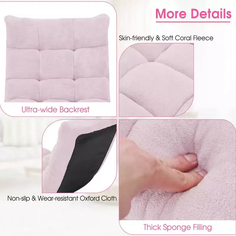 Sedia da pavimento regolabile in 14 posizioni con seduta imbottita, poltrona pieghevole "Lazy Sofa"