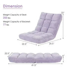 Sedia da pavimento regolabile in 14 posizioni con seduta imbottita, poltrona pieghevole "Lazy Sofa"
