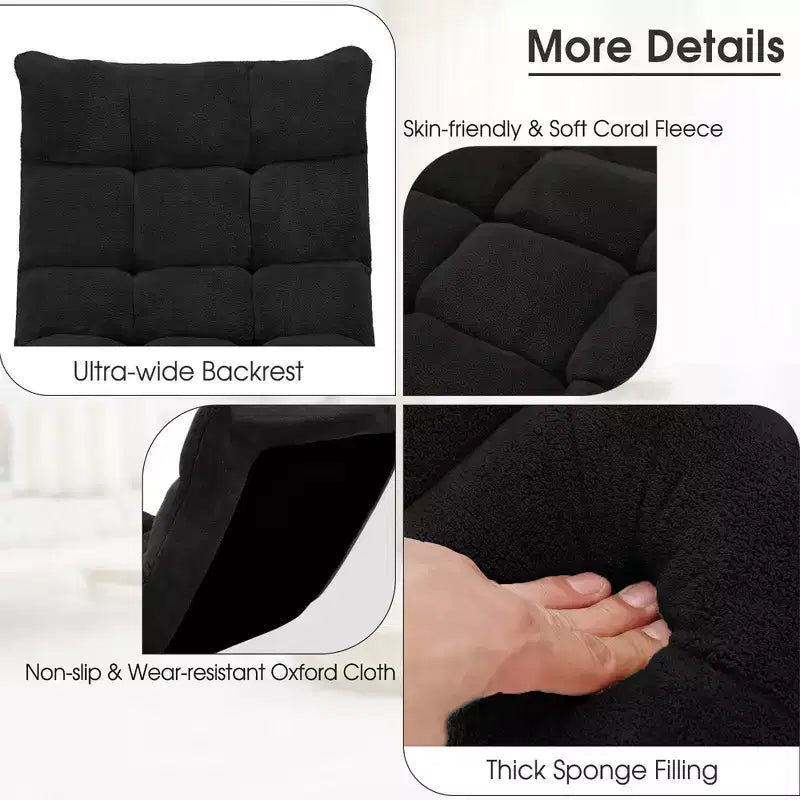 Sedia da pavimento regolabile in 14 posizioni con seduta imbottita, poltrona pieghevole "Lazy Sofa"