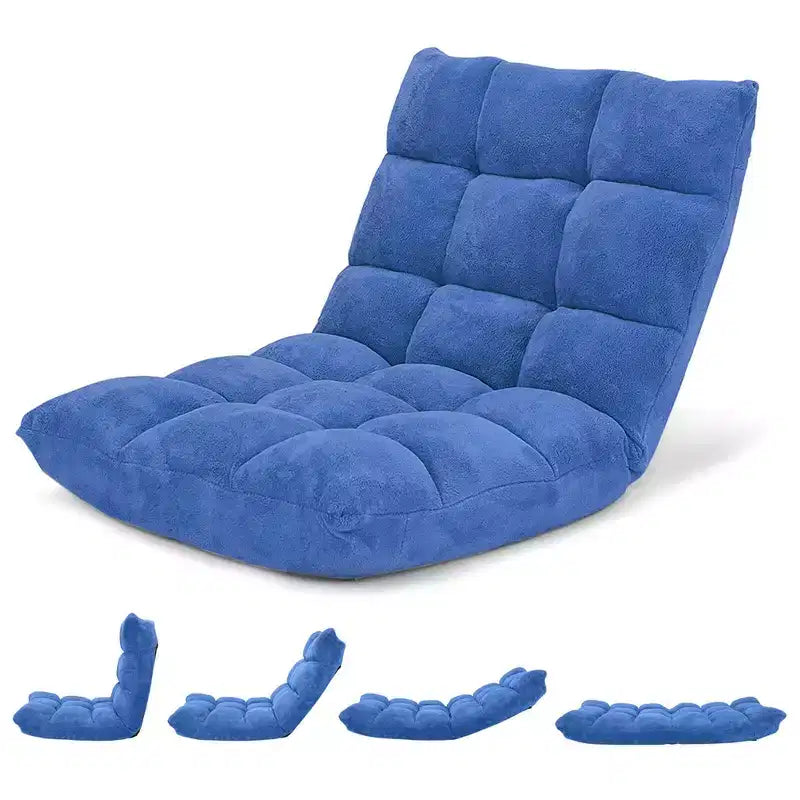 Sedia da pavimento regolabile in 14 posizioni con seduta imbottita, poltrona pieghevole "Lazy Sofa"