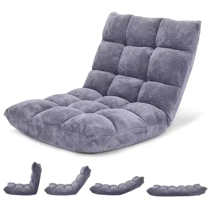 Sedia da pavimento regolabile in 14 posizioni con seduta imbottita, poltrona pieghevole "Lazy Sofa"