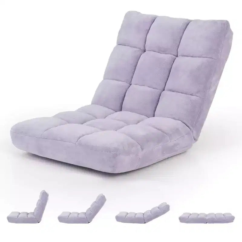 Sedia da pavimento regolabile in 14 posizioni con seduta imbottita, poltrona pieghevole "Lazy Sofa"
