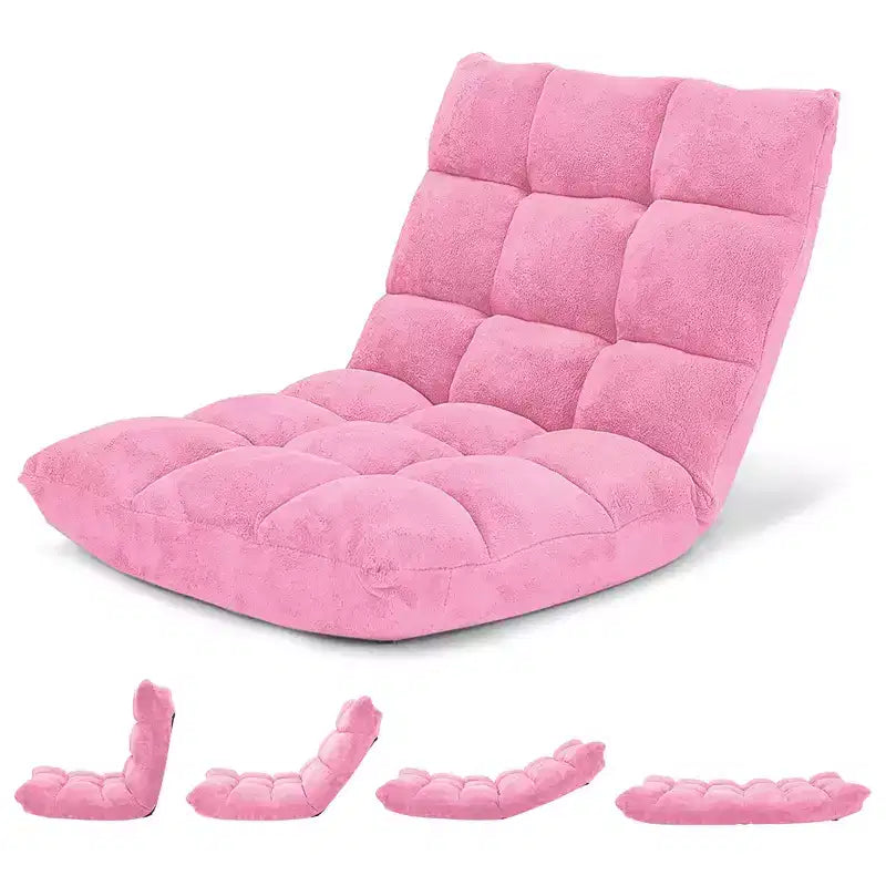 Sedia da pavimento regolabile in 14 posizioni con seduta imbottita, poltrona pieghevole "Lazy Sofa"