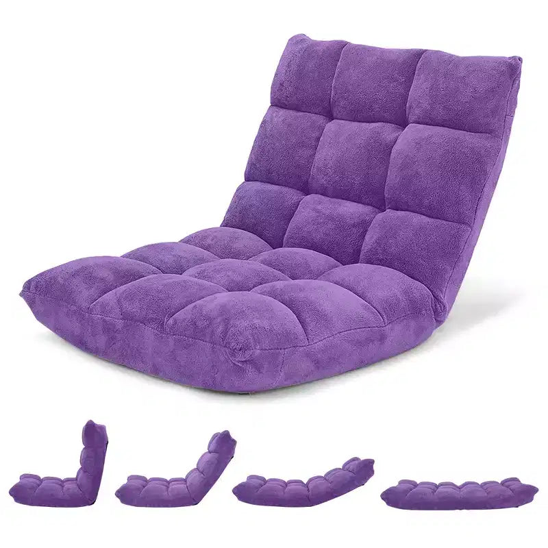 Sedia da pavimento regolabile in 14 posizioni con seduta imbottita, poltrona pieghevole "Lazy Sofa"