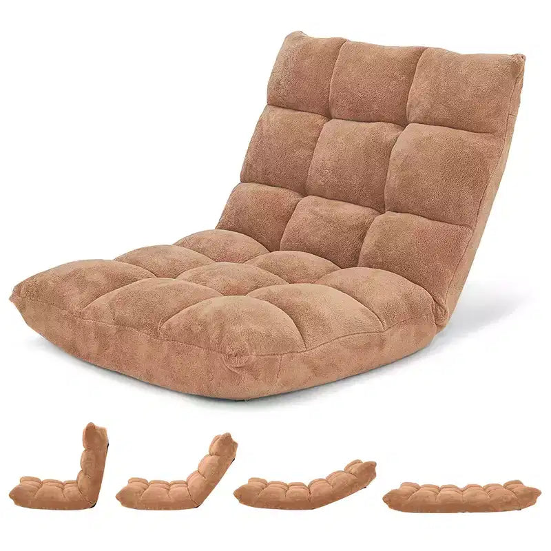 Sedia da pavimento regolabile in 14 posizioni con seduta imbottita, poltrona pieghevole "Lazy Sofa"