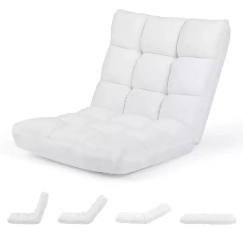 Sedia da pavimento regolabile in 14 posizioni con seduta imbottita, poltrona pieghevole "Lazy Sofa"