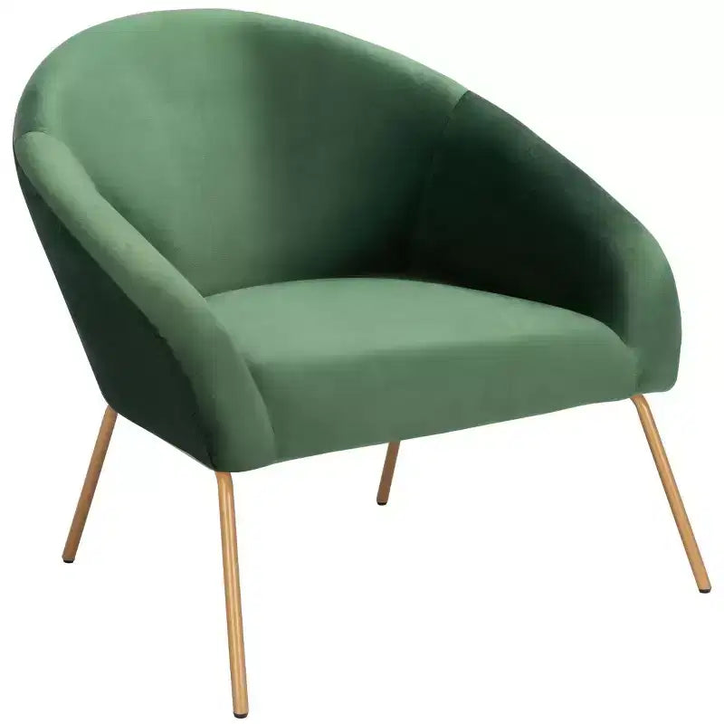 Poltrona d'accento in velluto con gambe dorate