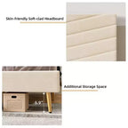 Struttura letto King/Queen/Full Size con testiera regolabile, letto a piattaforma imbottito in velluto, doghe in legno massiccio, nessun bisogno di rete a molle