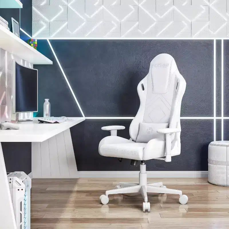 Sedia da gaming in velluto con memory foam e supporto lombare regolabile