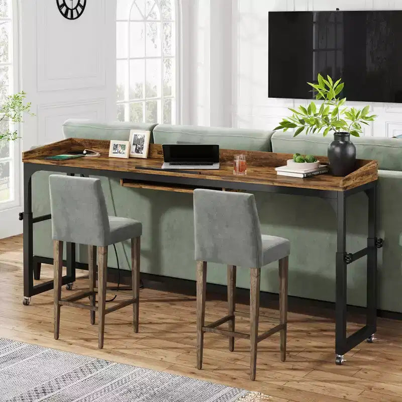 Height Adjustable Overbed Table with Wheels and Tilting Surface