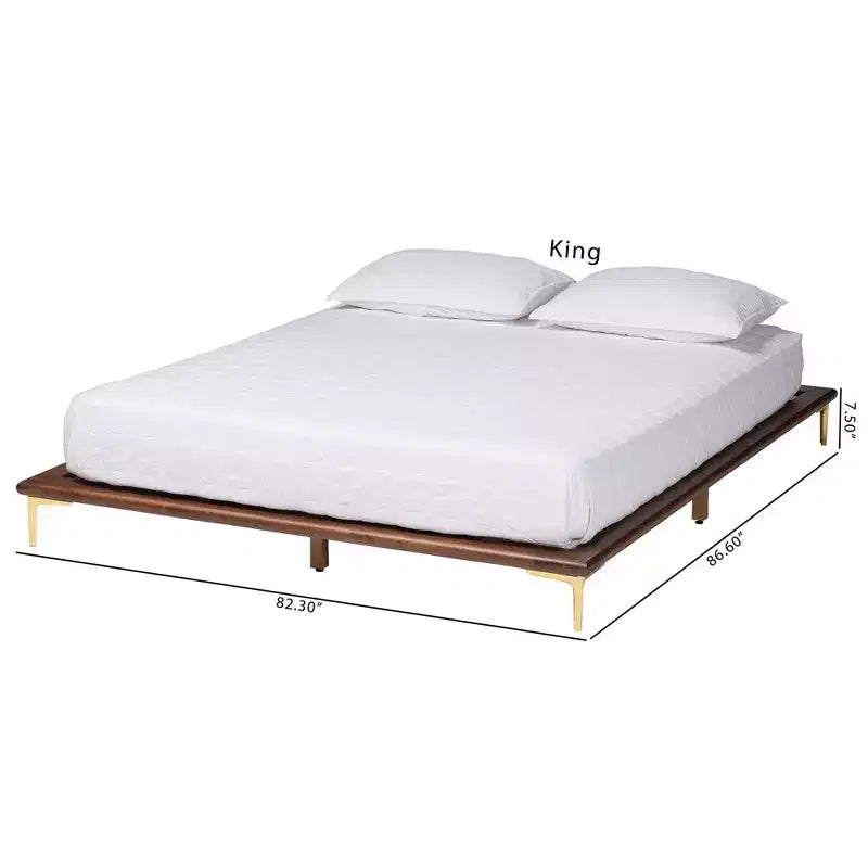 Struttura letto king size in stile moderno di metà secolo