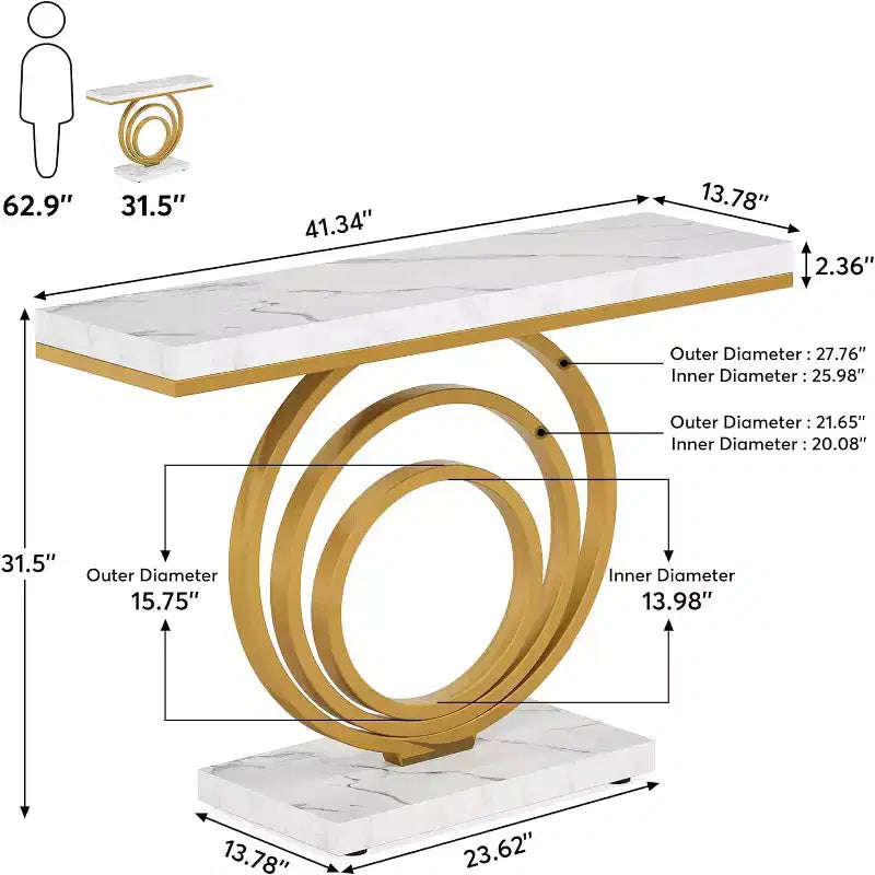 Tavolo Consolle Lungo Stretto da 41 Pollici