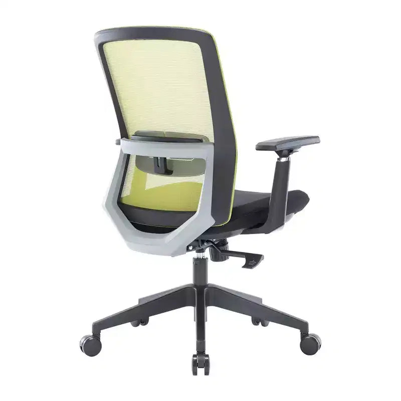 Sedia da ufficio in rete con altezza regolabile, base girevole, supporto lombare e funzione di inclinazione