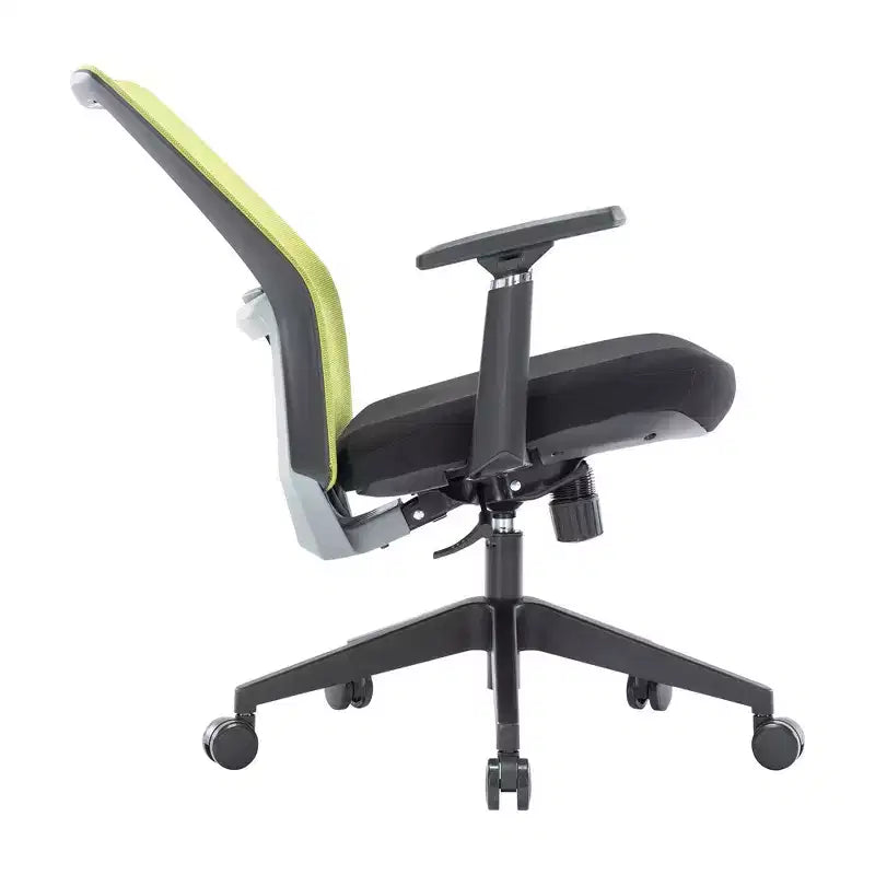 Sedia da ufficio in rete con altezza regolabile, base girevole, supporto lombare e funzione di inclinazione