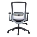 Sedia da ufficio in rete con altezza regolabile, base girevole, supporto lombare e funzione di inclinazione
