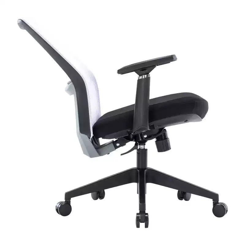 Sedia da ufficio in rete con altezza regolabile, base girevole, supporto lombare e funzione di inclinazione
