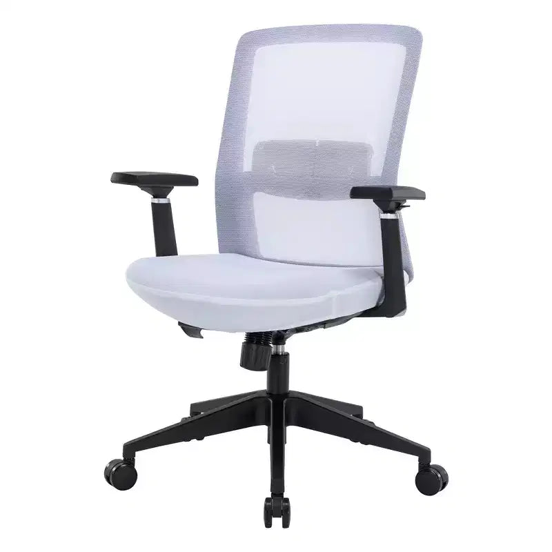 Sedia da ufficio in rete con altezza regolabile, base girevole, supporto lombare e funzione di inclinazione