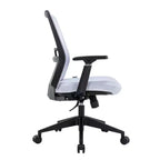Sedia da ufficio in rete con altezza regolabile, base girevole, supporto lombare e funzione di inclinazione