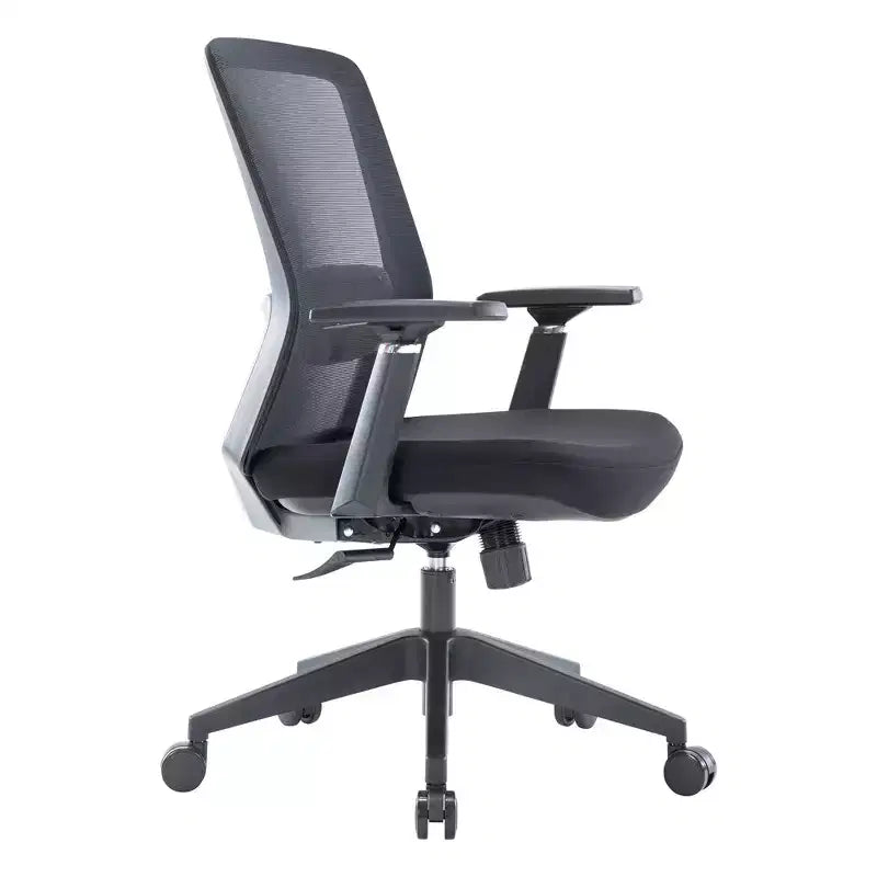 Sedia da ufficio in rete con altezza regolabile, base girevole, supporto lombare e funzione di inclinazione