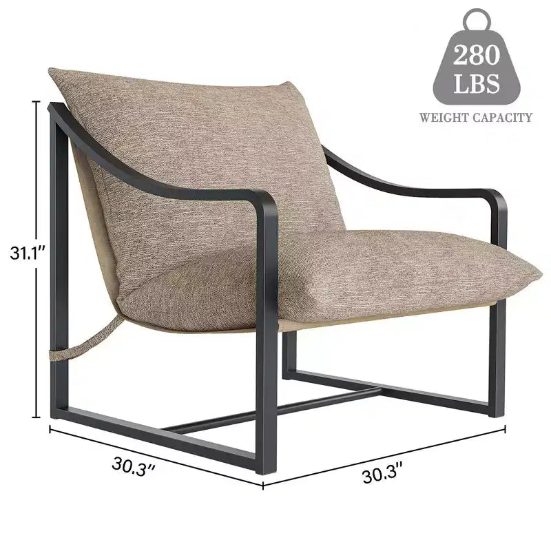 Poltrona moderna Sling con struttura in metallo resistente
