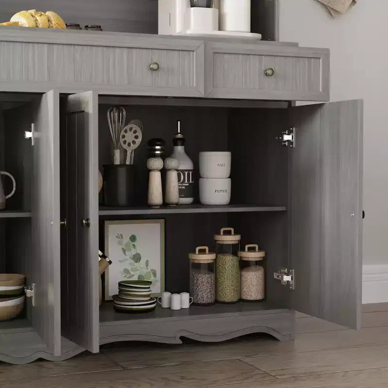 Mobile buffet credenza a 3 cassetti largo 61,2" grigio