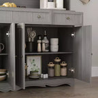 Mobile buffet credenza a 3 cassetti largo 61,2" grigio