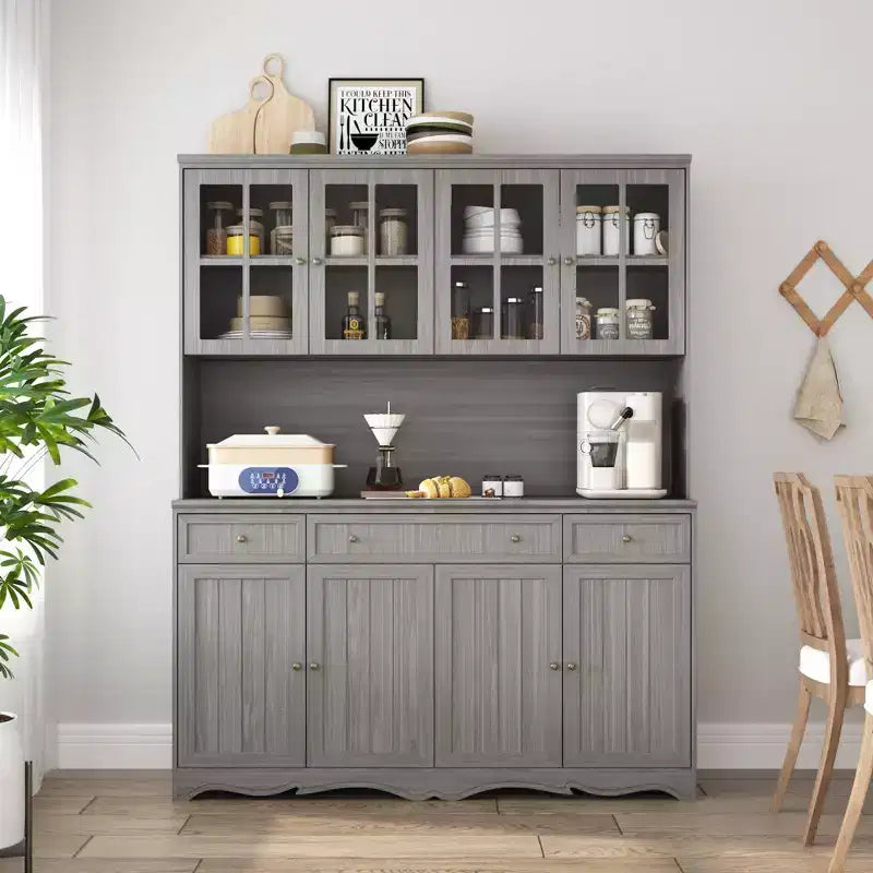 Mobile buffet credenza a 3 cassetti largo 61,2" grigio