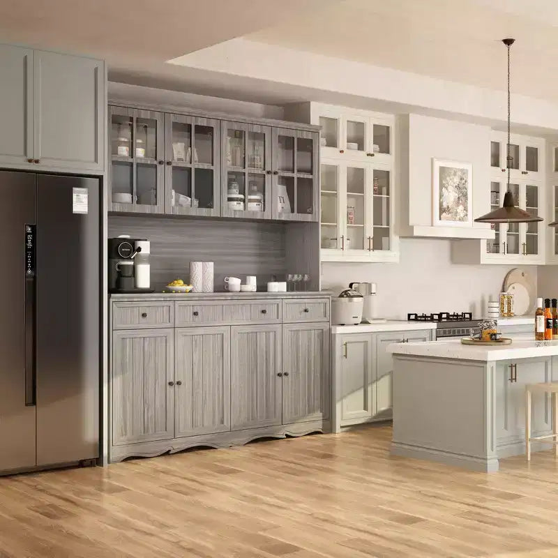 Mobile buffet credenza a 3 cassetti largo 61,2" grigio