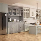 Mobile buffet credenza a 3 cassetti largo 61,2" grigio