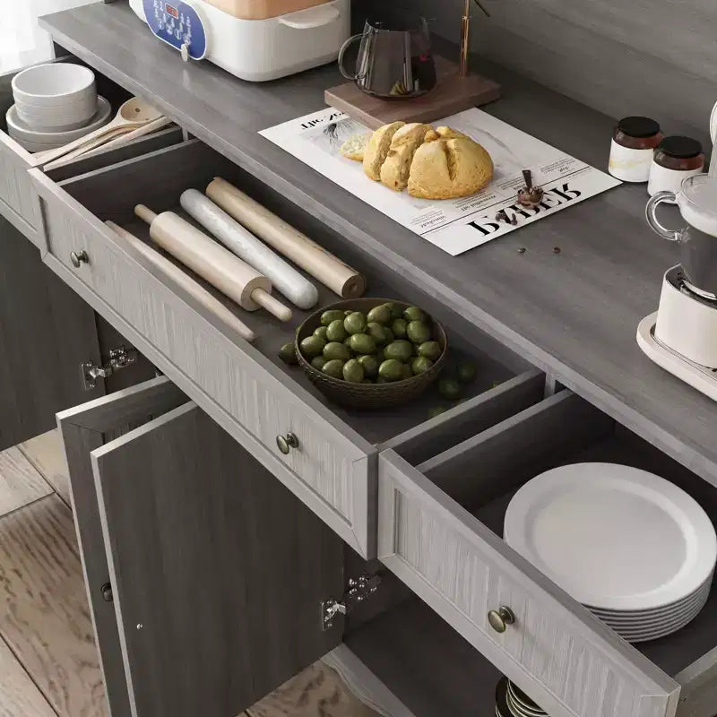 Mobile buffet credenza a 3 cassetti largo 61,2" grigio