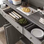 Mobile buffet credenza a 3 cassetti largo 61,2" grigio