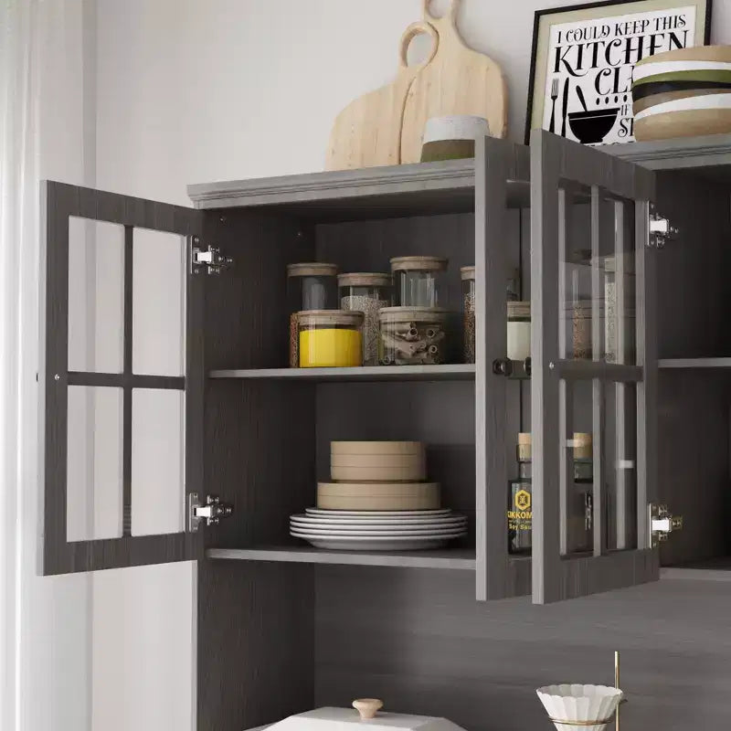Mobile buffet credenza a 3 cassetti largo 61,2" grigio