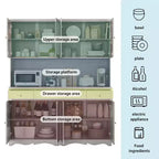 Mobile buffet credenza a 3 cassetti largo 61,2" grigio