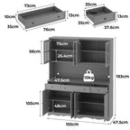 Mobile buffet credenza a 3 cassetti largo 61,2" grigio