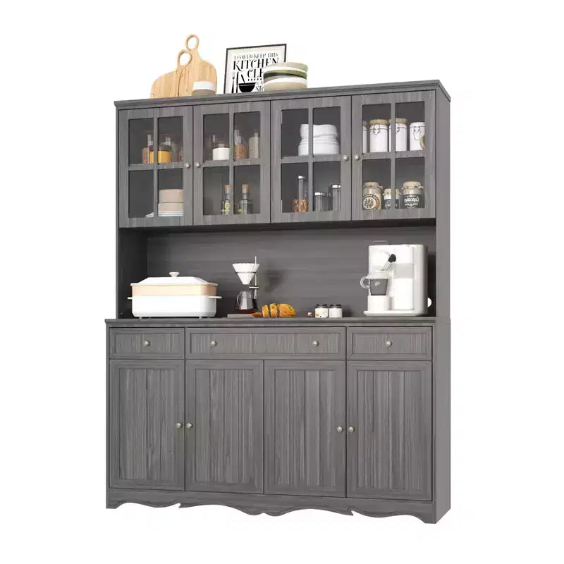 Mobile buffet credenza a 3 cassetti largo 61,2" grigio