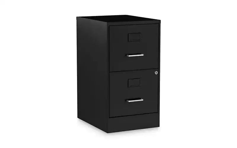 Alera Soho Vertical File Cabinet, 2 Drawers: File/File, Letter, Black, 14 x 18 x 24.1